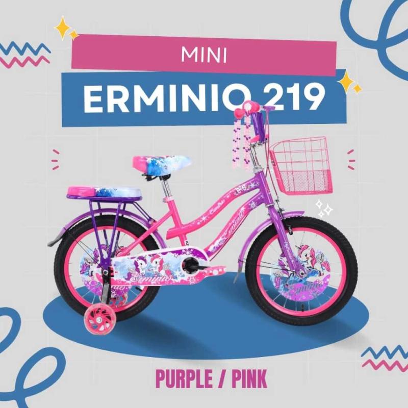 Ermino Sepeda Anak Putri 4-6 Tahun 16 Inch Ungu-Pink