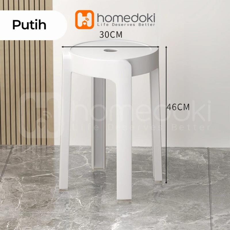 Homedoki Kursi Plastik Bulat - Putih