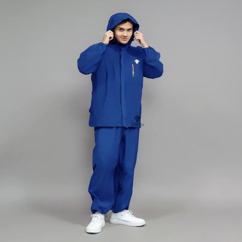 Asadtsu Jas Hujan Ransel Navy - All Size Dewasa