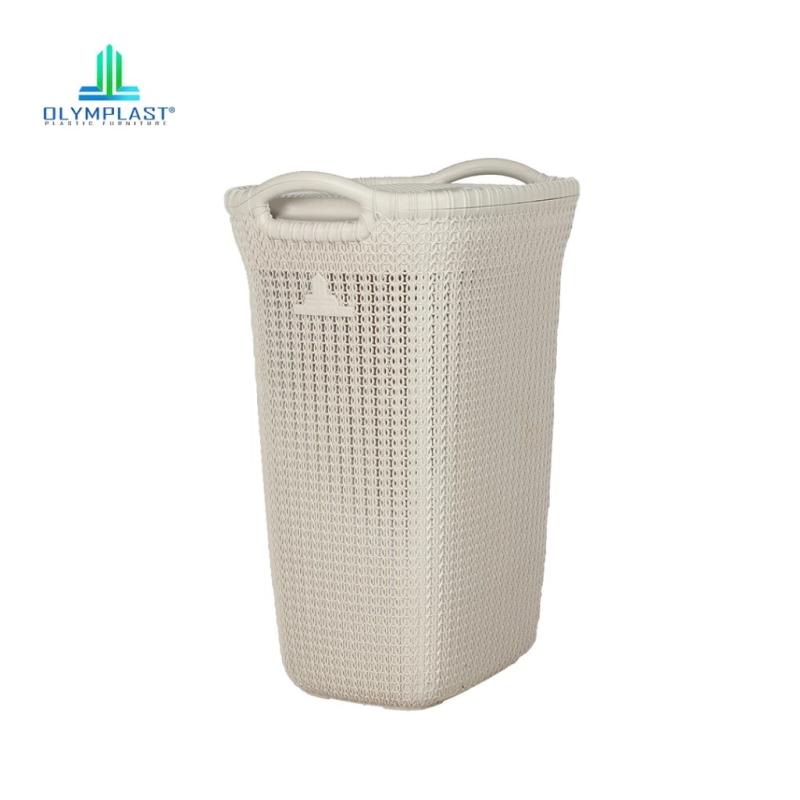 [Khusus JAWA-BALI] Olymplast OLB Laundry Basket / Keranjang Baju Kotor - Cream