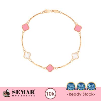 Gelang Emas Pink & White Clover Gold 10 Karat 1.5 - 1.8 Gr Semar Nusantara