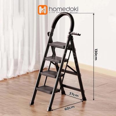 Homedoki Tangga Besi Lipat 4 Steps - Hitam