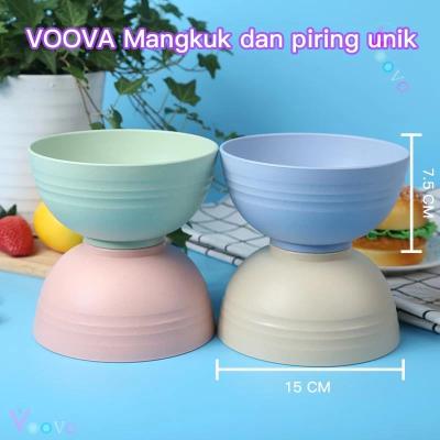 Voova Mangkok Plastik Diameter 15 cm 12 pcs Mix