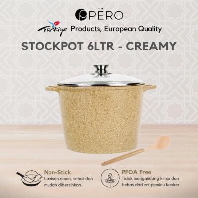 Pero Stock Pot Panci 6 Liter 24 cm + Tutup - Creamy